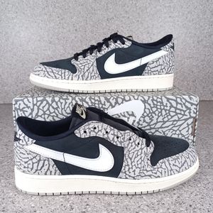 Nike Air Jordan 1 Retro Low OG Black Cement Sneakers - Size 7Y Shoes
